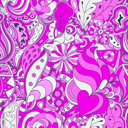 Seamless abstract hand-drawn waves pattern. 