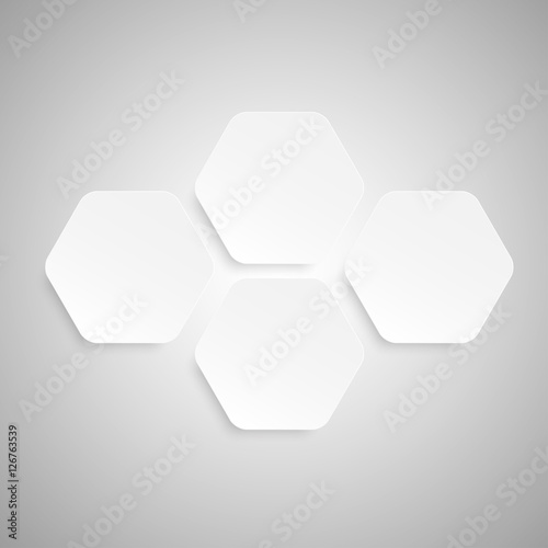 Paper Banner. Design Vector. Mockup. Hexagon.