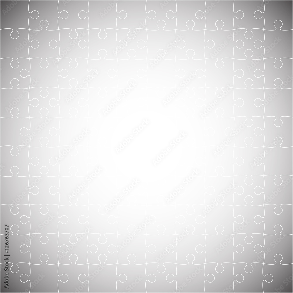 Vector Grey Puzzles Pieces Square GigSaw - 100.