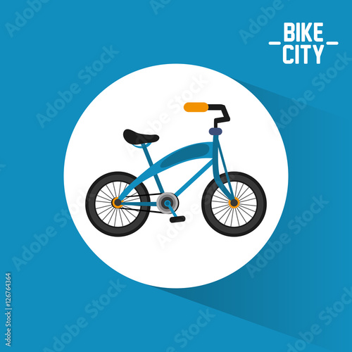 Bike city inside circle icon. Bicycle cycle healthy lifestyle and sport theme. Colorful design. Vector illlustration