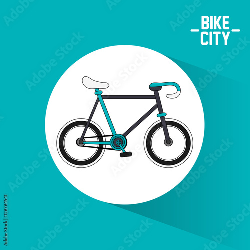 Bike city inside circle icon. Bicycle cycle healthy lifestyle and sport theme. Colorful design. Vector illlustration