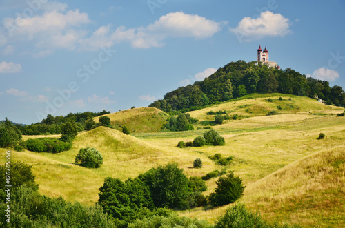 Curch on the top of the hills. Slovakia city Banska Stiavnica