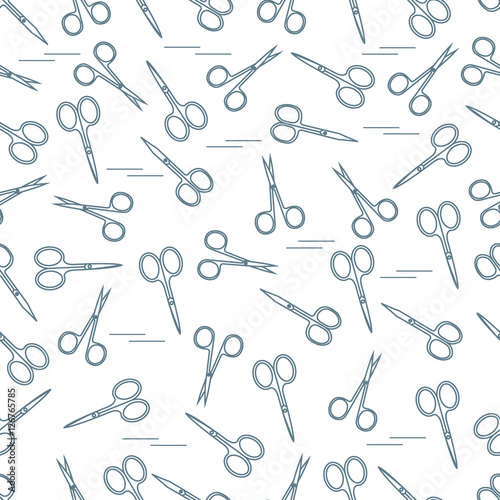 Cute pattern of scissors for manicure and pedicure.