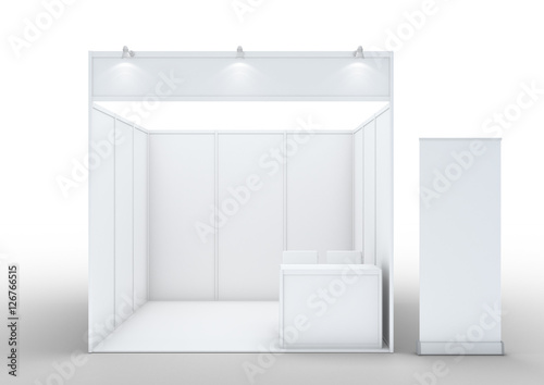 Blank exhibition stand. photo