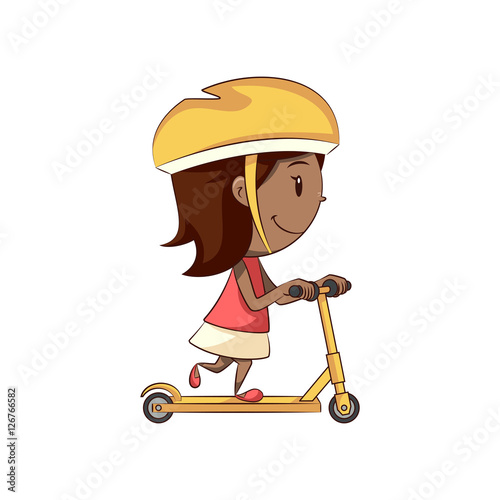 Girl playing scooter