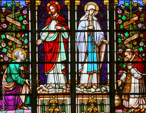 Stained Glass - Jesus and Mother Mary