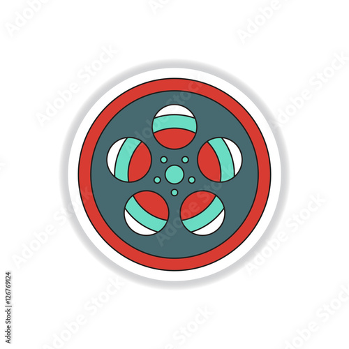 Vector illustration in paper sticker style Retro video film