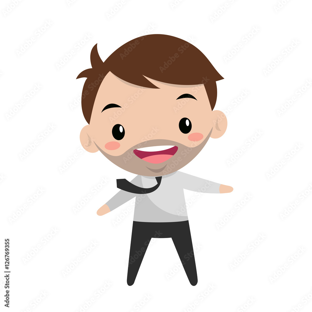 Young smiling manager / flat editable illustration Young smiling manager / flat editable illustration