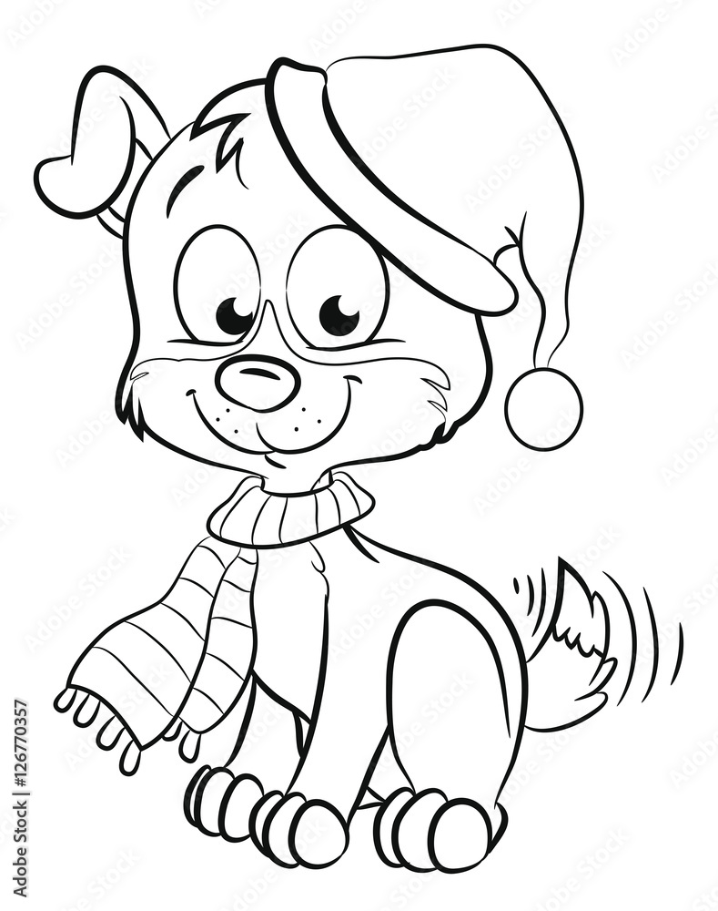 Niedlicher Hund in Winterkleidung