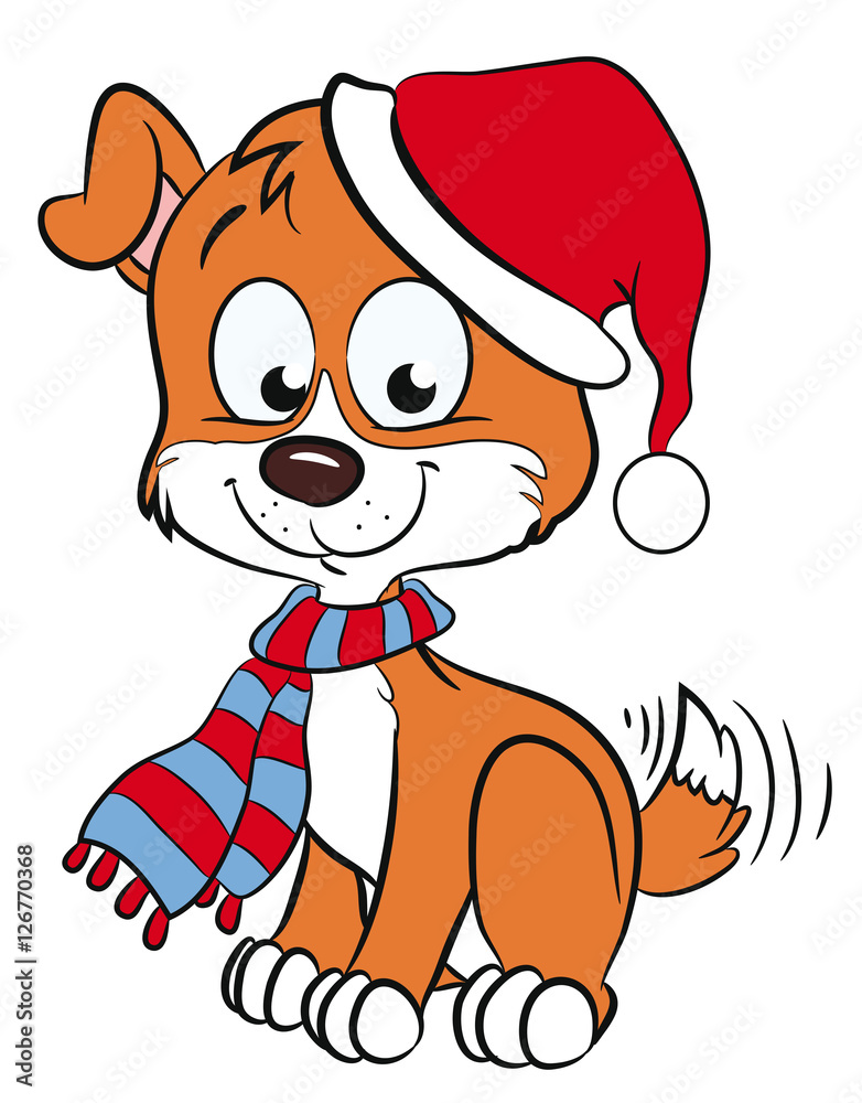 Niedlicher Hund in Winterkleidung Niedlicher Hund in Winterkleidung