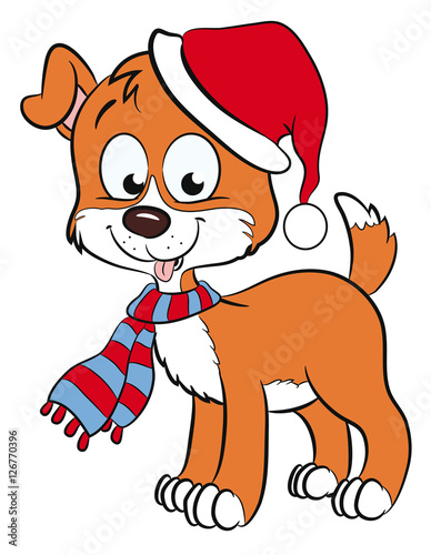 Niedlicher Hund in Winterkleidung