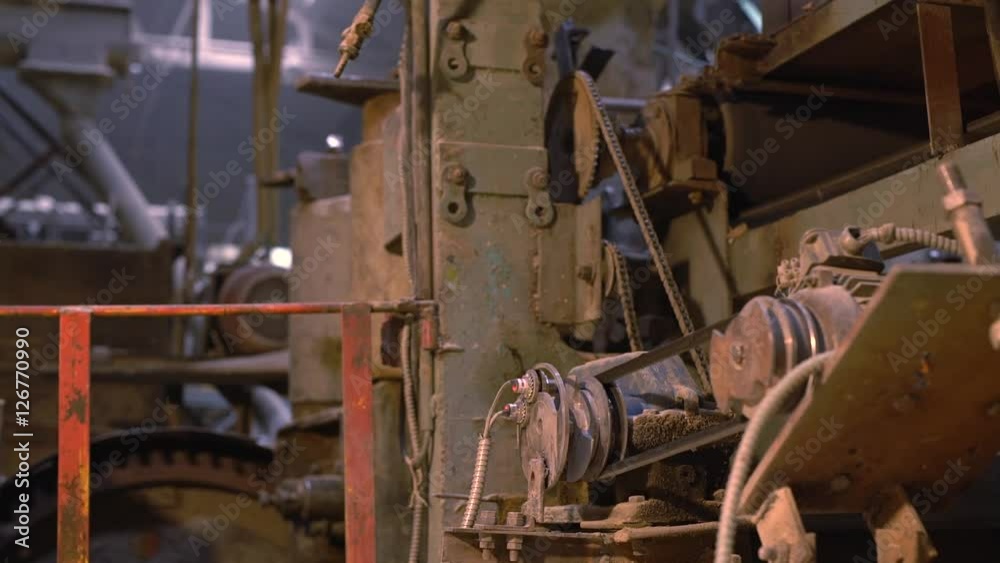 Brickfield. Close-up view of old working machine Brickfield. Close-up view of old working machine