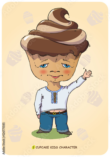 Принти на полотні Cupcake Kids Character