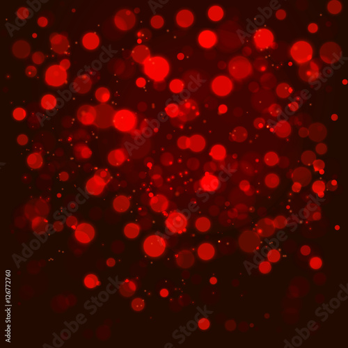 Christmas abstract red background with bokeh light