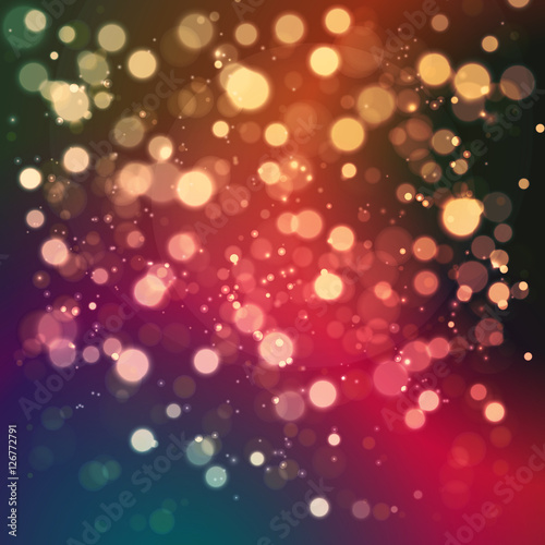Christmas abstract background with bokeh light