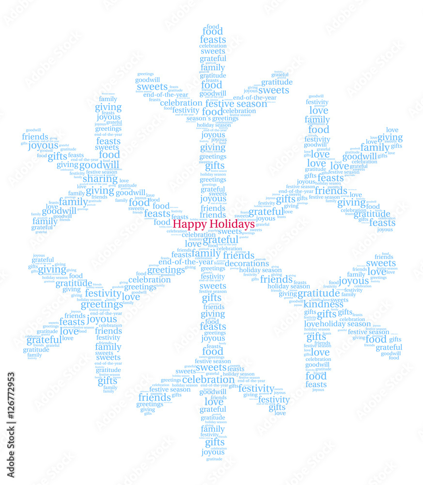 Fototapeta premium Happy Holidays Word Cloud
