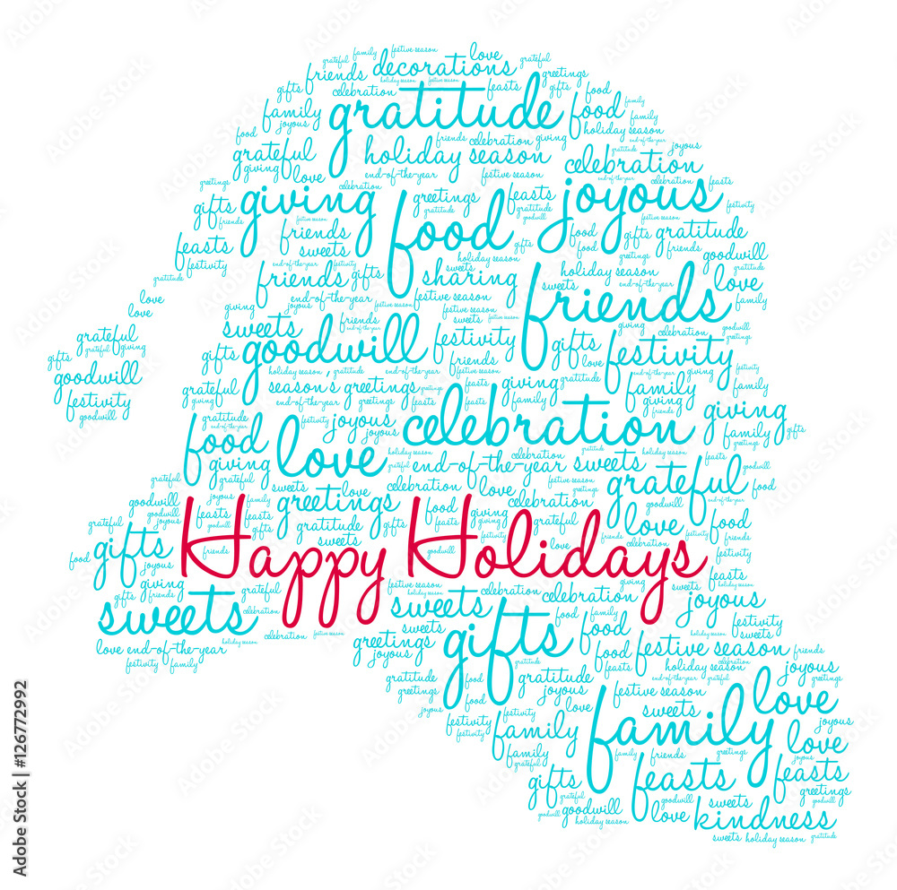 Fototapeta premium Happy Holidays Word Cloud