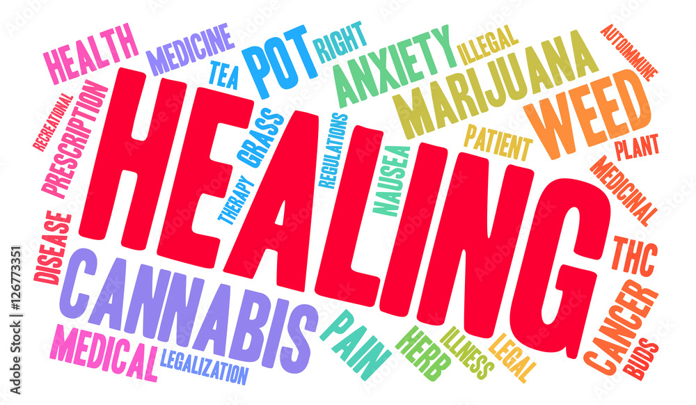 Healing Marijuana word cloud on a white background. Healing Marijuana word cloud on a white background.
