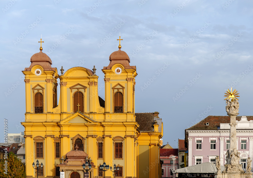 TIMISOARA, ROMANIA - 15 OCTOBER 2016: Romanian orthodox cathedral in Timisoara
