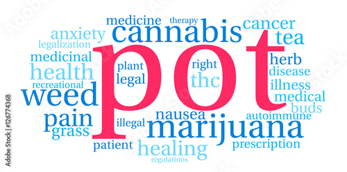 Pot Word Cloud on a white background.