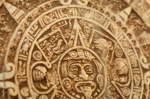 aztecan calendar with smoke