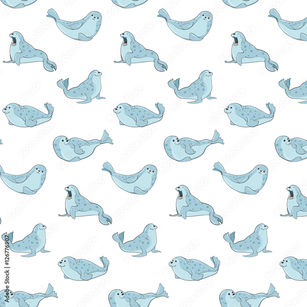 blue seals on transparent pattern blue seals on transparent pattern