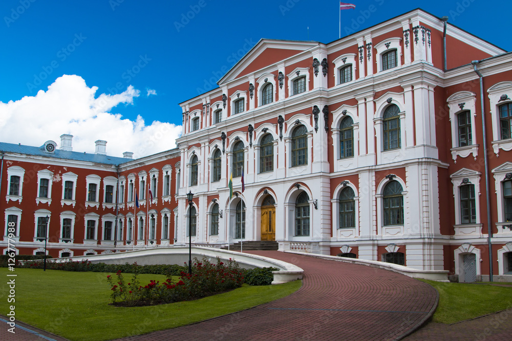University in Jelgava, Latvia. Historic building. Palace.