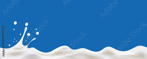 Tableau sur toile Cream Yogurt wave background
