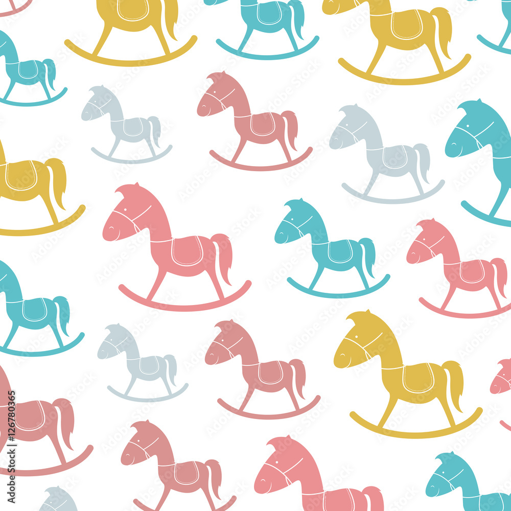 wooden horse icon pattern background  image vector illustration design