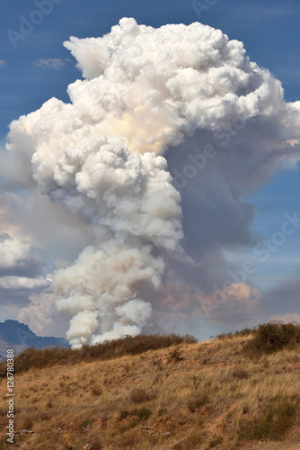The fire and heavy smoke, Peru, South America