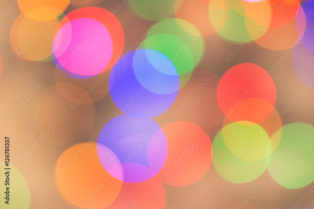 Blurry defocused Christmas lights background; abstract photo, beautiful bokeh