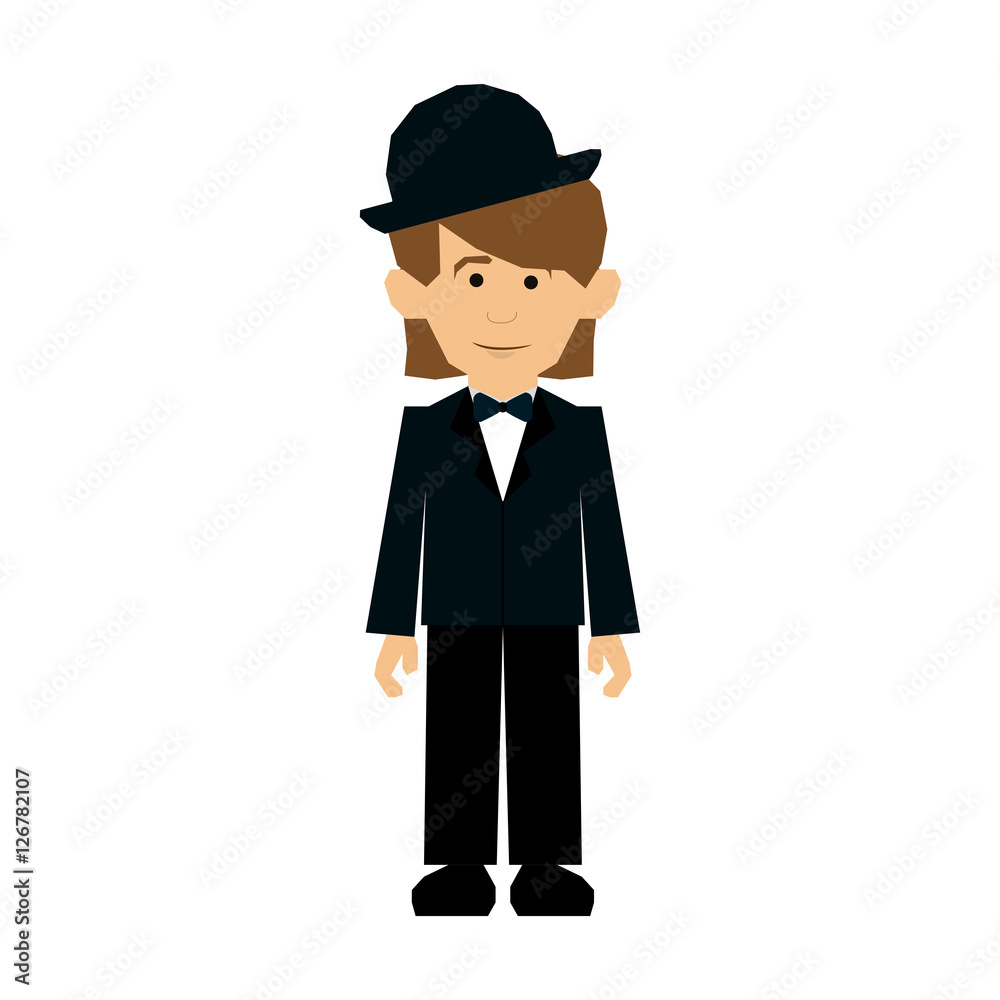 formal dress man icon image vector illustration design 