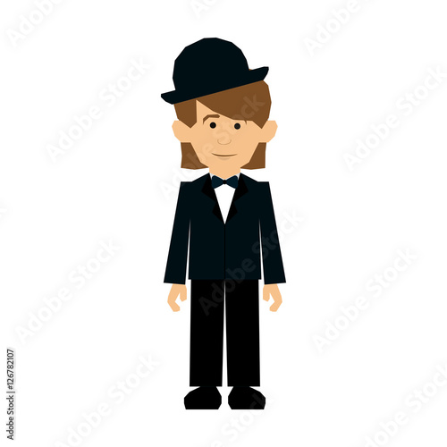 formal dress man icon image vector illustration design 