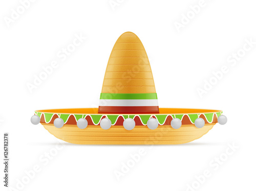 Mexican sombrero hat vector illustration
