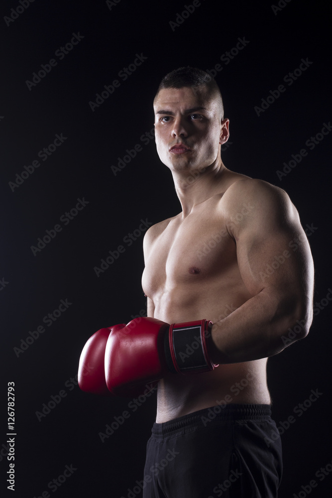 Man with boxing gloves on his hands