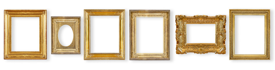 set antique, gilded frame