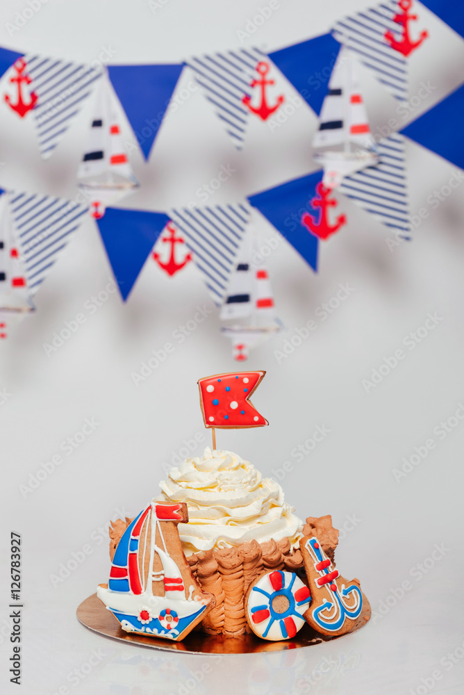 Obraz premium first birthday smash the cake