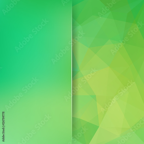 Geometric pattern, polygon triangles vector background in green tones. Blur background with glass. Illustration pattern