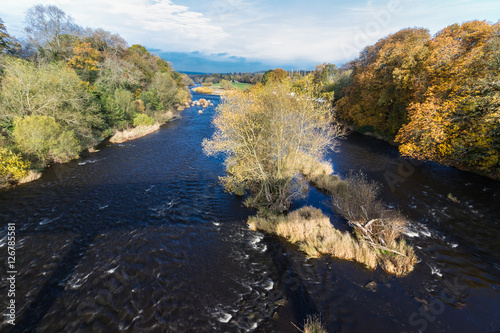 River Wye in Autumn at Hay on Wye photo