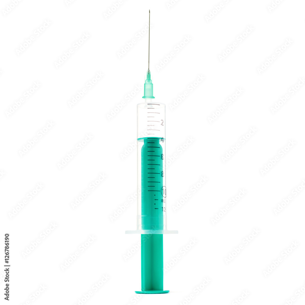 Medical syringe with needle isolated over white background Medical syringe with needle isolated over white background