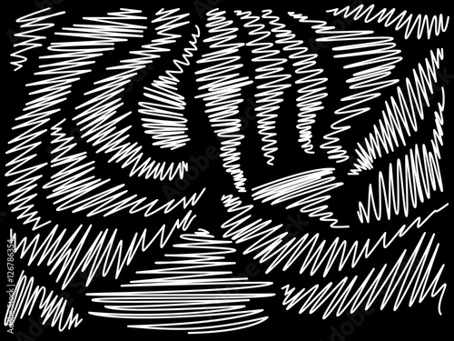 Chaotic scribble pen stroke. Abstract vector background.