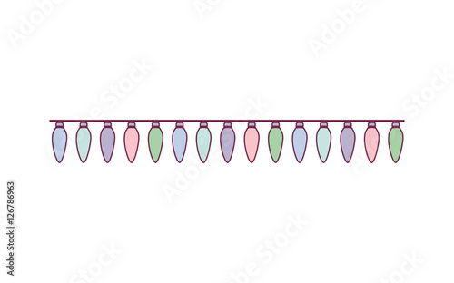 pastel color extension cord lights bulb hanging vector illustration
