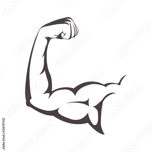 muscular arm with a clenched fist vector illustration