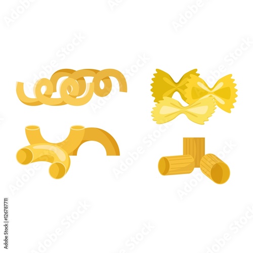 Pasta products vector set.