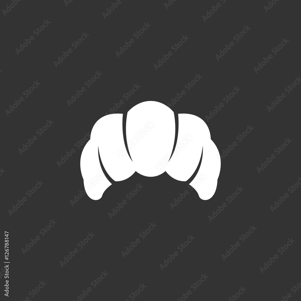 Croissant logo on black background. Vector icon Croissant logo on black background. Vector icon