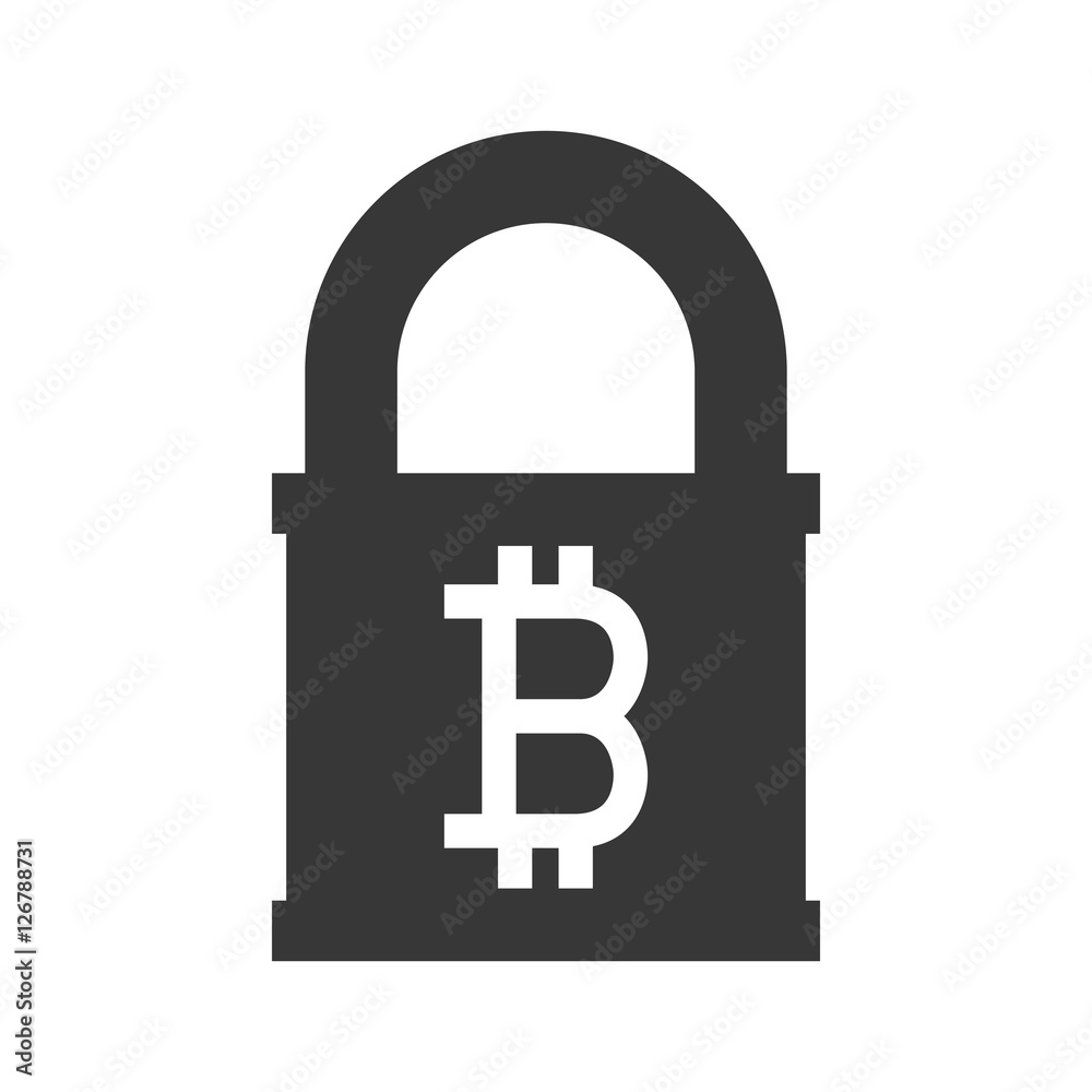 padlock with coin symbol of baht Thailand vector illustration
