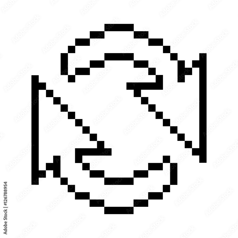 black outline pixelated cursor arrow for reload vector illustration black outline pixelated cursor arrow for reload vector illustration