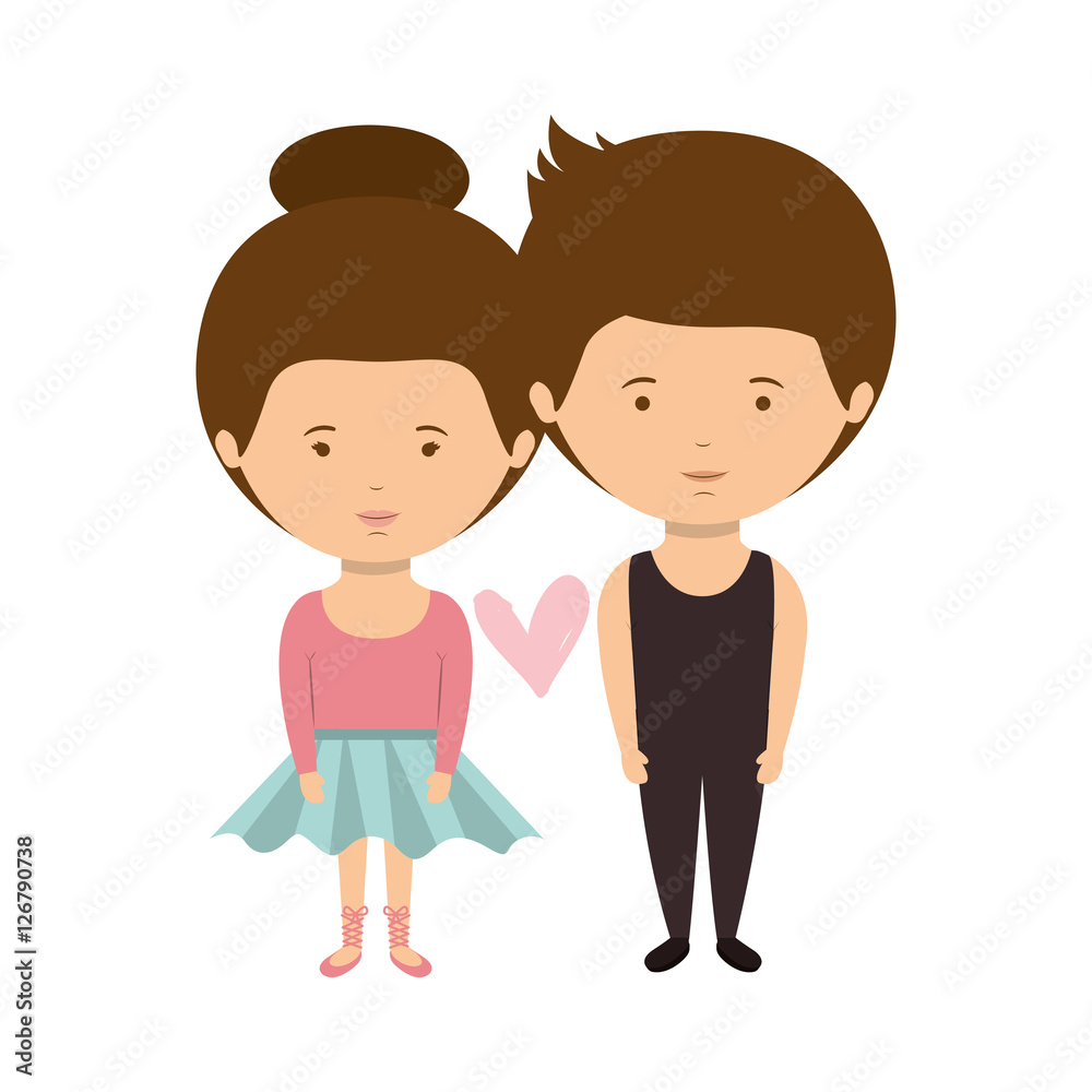 couple dressed ballet costume in love vector illustration couple dressed ballet costume in love vector illustration