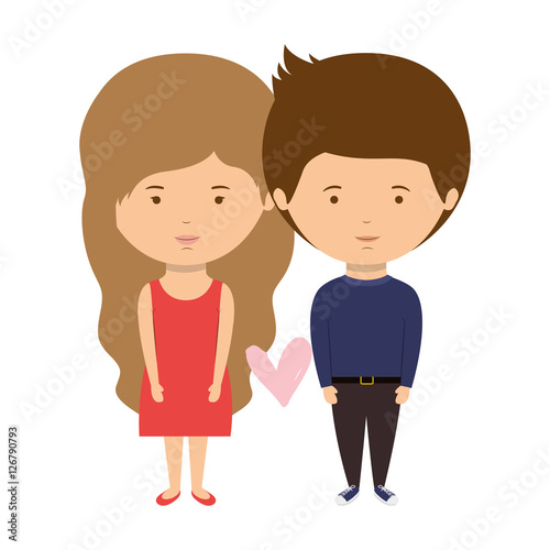 couple dressed party style in love vector illustration