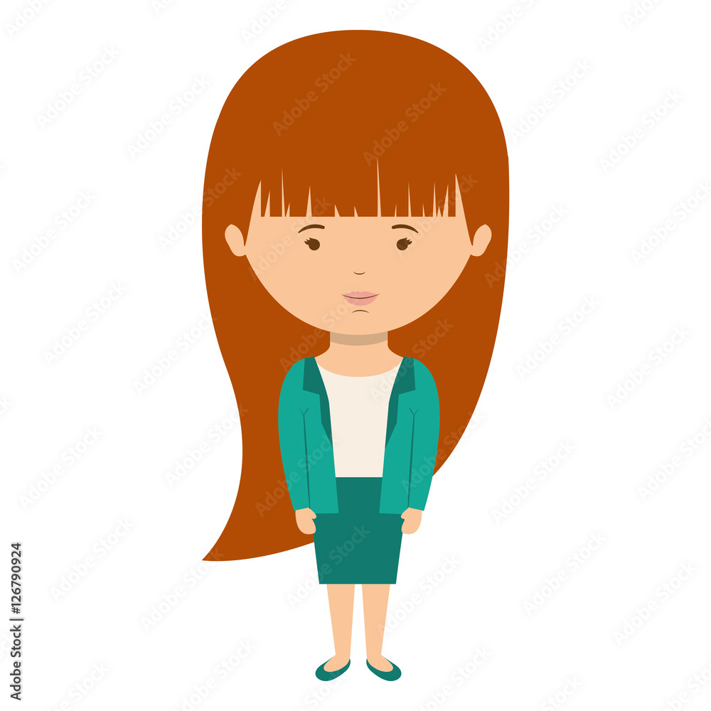 woman dressed formal style with long hair vector illustration vector illustration woman dressed formal style with long hair vector illustration vector illustration
